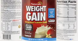 Label for Weight Gain Vanilla