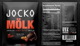 Label for Jocko Molk Chocolate Peanut Butter Protein