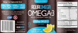Label for High EPA Omega-3 Lemon Flavor