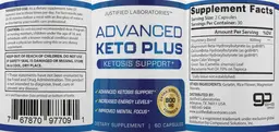 Label for Advanced Keto Plus