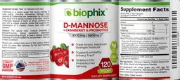 Label for D-Mannose 1000 mg