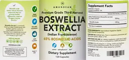 Label for Boswellia Extract 500 mg