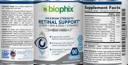 Label for Maximum Strength Retinal Support