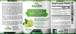 Label for Citrus Bergamot 25:1 Extract 500 mg