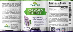 Label for Corydalis Extract 500 mg