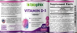 Label for Vitamin D-3 10,000 IU