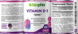 Label for Vitamin D-3 50,000 IU