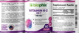 Label for Vitamin K2 MK-7-100 mcg