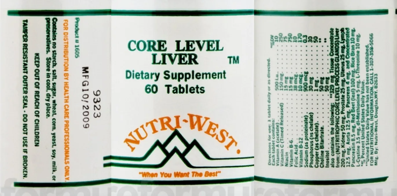 Label for Core Level Liver