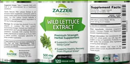 Label for Wild Lettuce Extract 500 mg