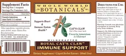 Label for Royal Cat's Claw Liquid Herbal Extract