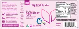 Label for Organic Elderberry Plus 75 mg Natural Berry Flavor