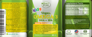 Kids Vegan Omega 3 DHA + EPA Organic Lem