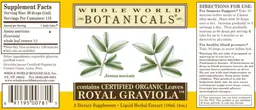 Label for Royal Graviola Liquid Herbal Extract