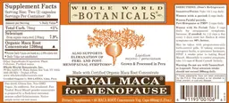 Label for Royal Maca for Menopause