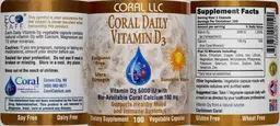 Label for Coral Daily Vitamin D3