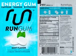 Label for Run Gum Mint Flavor