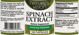 Label for Spinach Extract