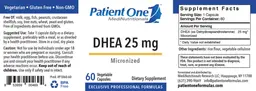 Label for DHEA 25 mg Micronized