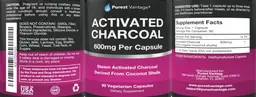 Label for Activated Charcoal 600 mg