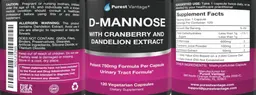 Label for D-Mannose with Cranberry and Dandelion Extract