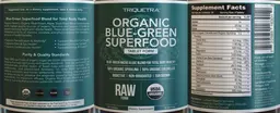 Label for Organic Blue-Green Superfood