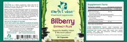 Label for Bilberry Extract Plus