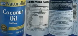 Label for Coconut Oil 1000 mg