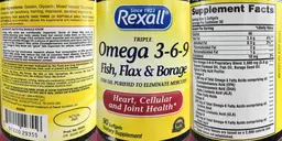 Label for Triple Omega 3-6-9 Fish, Flax & Borage