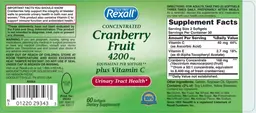 Label for Concentrated Cranberry Fruit plus Vitamin C