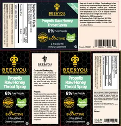 Label for Propolis Raw Honey Throat Spray