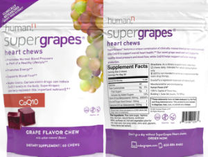 Supergrapes Heart Chews Grape Flavor