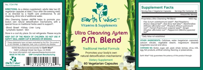 Label for Ultra Cleansing System P.M. Blend