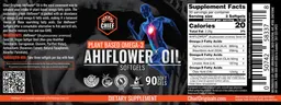 Label for Ahiflower Oil Softgels