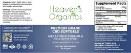 Label for Premium Grade CBD Softgels Melatonin Formula
