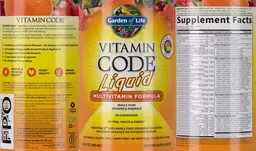 Label for Liquid Multivitamin Formula Orange Mango Flavor