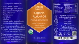 Label for Organic Apricot Oil