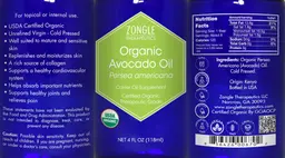 Label for Organic Avocado Oil