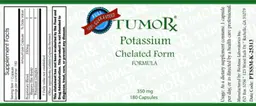 Label for Potassium Chelated Form Formula 350 mg