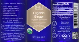 Label for Organic Ginger