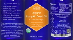 Label for Organic Pumpkin Seed Oil