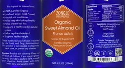 Label for Organic Sweet Almond Oil