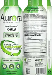 Label for Mega-Liposomal R-ALA Organic Fruit Flavor