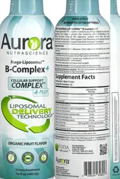 Label for Mega-Liposomal B-Complex+ Organic Fruit Flavor