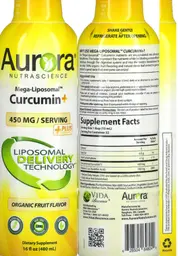 Label for Mega-Liposomal Curcumin+ 450 mg Organic Fruit Flavor