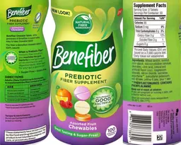 Label for Benefiber Assorted Fruit Chewables