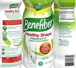 Label for Benefiber Healthy Shape