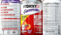 Label for Hydroxycut Gummies Mixed Fruit