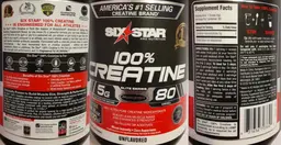 Label for 100% Creatine Unflavored