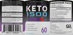 Label for Advanced Keto 1500 Max